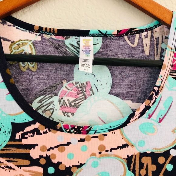 LuLaRoe Minnie Mouse Print Short Sleeve Top XXS - Picture 2 of 3